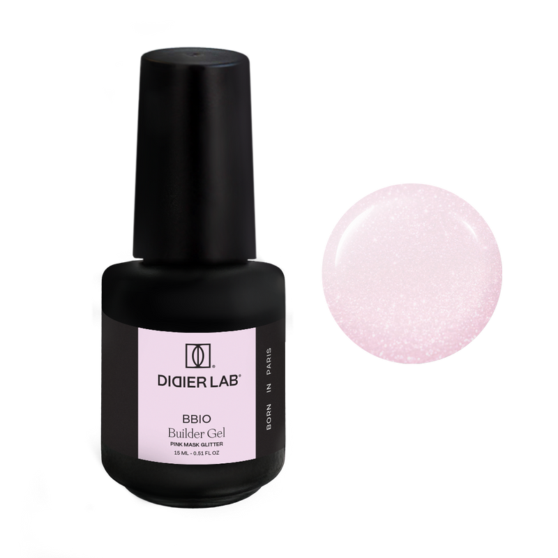 BBIO Żel budujący w butelce "Didier Lab", Pink Mask Glitter, 15ml